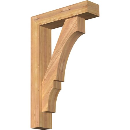 Ekena Millwork Balboa Block Smooth Bracket w/ Offset Brace, Western Red Cedar, 5 1/2"W x 22"D x 34"H BKT0604X22X34BOA05SWR